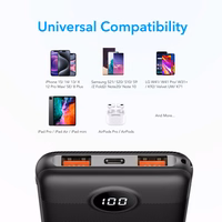 VEGER portatīvais lādētājs 10000 mAh PD QC3.0 2A 20W L10S (W1105PD) melna