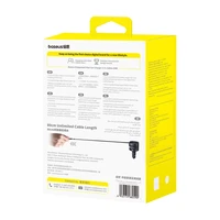 Baseus Enjoyment Max automašīnas lādētājs ar USB-C+Lightning kabeļiem 60W melns