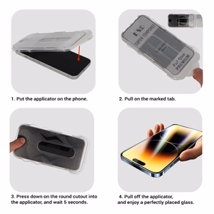 Закалённое стекло Full Glue Easy-Stick Box для iPhone 13/13 Pro/14/16e чёрное