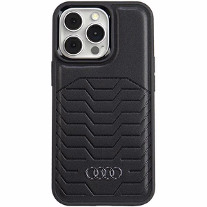 Audi sintētiskās ādas viedtālruņa apvalks MagSafe iPhone 13 Pro / 13 - melns
