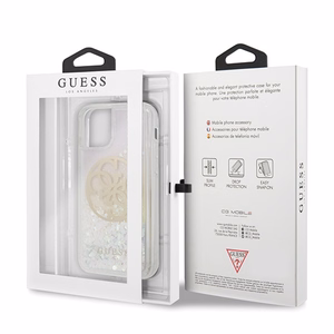 Guess GUHCN58LGIRGP iPhone 11 Pro ciets apvalks Gradient Liquid Glitter Circle Logo