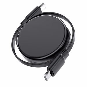 Acefast C13-03 USB-C - USB-C 60W Cable Retractable - Black