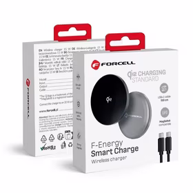 FORCELL F-ENERGY Smart Charge Qi2 15W bezvadu lādētājs ar 150cm noņemamu kabeli saderīgs ar MagSafe sudraba