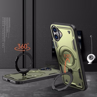 Hybrid Armor Trendy viedtālruņa apvalks ar MagSafe iPhone 16 Plus - zaļš
