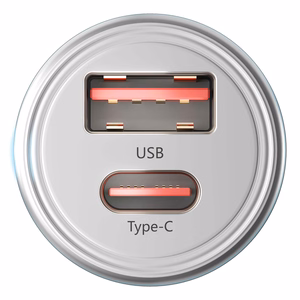 3mk Hyper automašīnas lādētājs, 45 W, PD/QC/PPS, USB 1A1C, sudraba krāsā