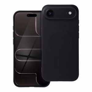 Silikona MAG COVER viedtālruņa apvalks iPhone 17 Air melns ar lielu atveri, saderīgs ar MagSafe