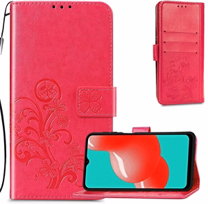 Korpuss Flower Book Samsung A145 A14 4G/A146 A14 5G rozā-sarkans