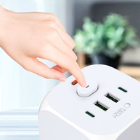 Tech-Protect PCL3x4 pagarinātājs, 2x USB-A, 2x USB-C, 3x AC Schuko tips - balts