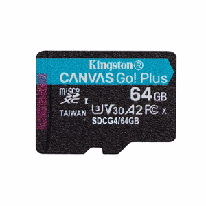 Kingston atmiņas karte 64GB microSDXC Canvas Go Plus Gen4 200MB/s A2 U3 V30