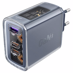Acefast GaN 65W lādētājs ar 3 pieslēgvietām (1xUSB, 2xUSB C) - zaļš (A45)