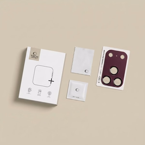 Tech-Protect Camfull Fit+ rūdīta stikla kameras aizsargs iPhone 18 Pro, bordo