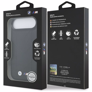 BMW M klostēts logotips Magnētiskais apvalks iPhone 17 Air - melns