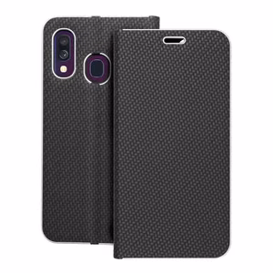 Flip чехол для Samsung A40 Luna Book Carbon черный