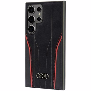 Audi Genuine Leather MagSafe S24 Ultra S928 чёрно-красный жёсткий чехол AU-TPUPCS24U-R8/D3-RD