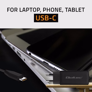 Qoltec 52420 90W GaN super ātrais lādētājs | 5-20V | 3-4.5A | USB-C 3.1