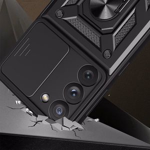 Hybrid Armor Camshield viedtālruņa apvalks Samsung Galaxy S23+ bruņots apvalks ar kameras vāciņu zils