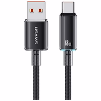 USAMS kabelis Cloud Series US-SJ658 6A USB-A uz USB-C 1,2m melns