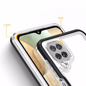 Caurspīdīgs 3in1 viedtālruņa apvalks Samsung Galaxy A22 4G rāmis gels melns