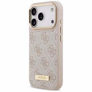 Guess 4G Logo Plate MagSafe Чехол для iPhone 17 Pro - розовый