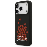 Karl Lagerfeld Silikona Sirds Zīme Logo Magnētiskais Viedtālruņa apvalks iPhone 17 Pro - Melns
