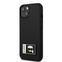 Viedtālruņa apvalks Karl Lagerfeld KLHCP13S3DKPK iPhone 13 mini 5,4\" melns / melns ciets apvalks Ikonik Patch
