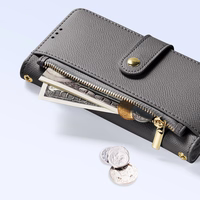 Dux Ducis Lawa iPhone 16e ādas apvalks ar noņemamu magnētisko maku - pelēks