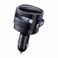 Baseus Enjoyment Max automašīnas lādētājs ar USB-C+USB-C kabeļiem 60W melns