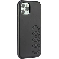 Audi sintētiskās ādas viedtālruņa apvalks iPhone 11 Pro 5.8" melns/melns cietais apvalks AU-TPUPPCIP11-TT/D1-BK