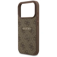 GUESS viedtālruņa apvalks (m) IPHONE 17 Pro ar MagSafe saderīgs PU 4G Ring Classic Logo - brūns
