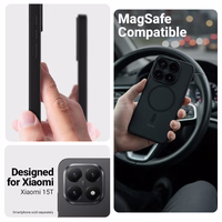 Crong Hybrid Matte Magnetic - Xiaomi 15T MagSafe maciņš (melns)