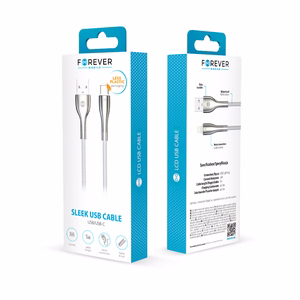 Forever Sleek kabelis USB - USB-C 1,0 m 3A balts