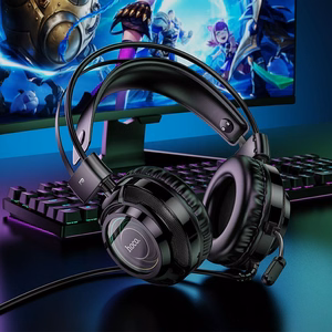 HOCO vadu austiņas USB A + Jack 3,5 mm ar mikrofonu spēlēm W110 2 m melnas