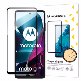 Wozinsky pilna līme rūdīts stikls Motorola Moto G200 5G 9H pilna ekrāna rūdīts stikls ar melnu rāmi
