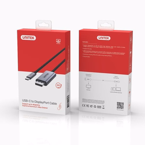 UNITEK V1409A kabeļa savienotājs USB-C DisplayPort Melns, Pelēks