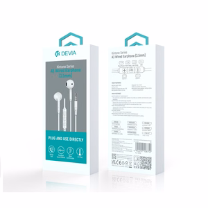 Devia vadu austiņas Kintone A3 jack 3,5mm baltas