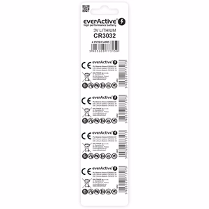 Litija mini baterija everActive CR3032 - blisteris 4 gab.