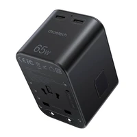 Universālais ceļojumu lādētājs Choetech PD5009 65W 2xUSB-C/USB-A melns