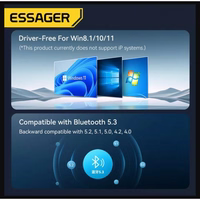 Adapteris Essager "Bei" melns (USB / Bluetooth 5.3)