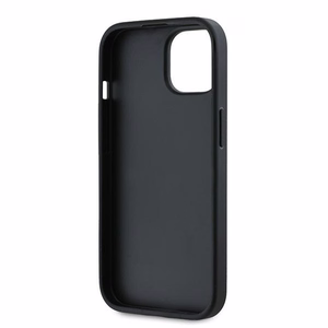 Karl Lagerfeld diagonāli stepēts Script viedtālruņa apvalks iPhone 15 Plus / 14 Plus - melns