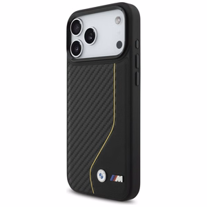 BMW M Carbon Line & Logo Magnētiskais viedtālruņa apvalks iPhone 17 Pro Max - dzeltens