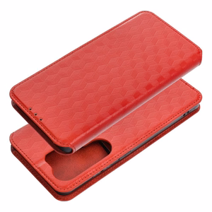 Atlokāmais maciņš Motorola G17 Cubic Book, sarkans