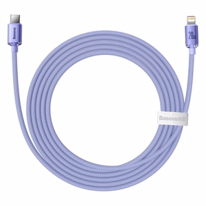 USB kabelis Baseus Crystal Shine violets Type-C / Lightning 200cm (līdz 20W)