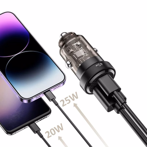 Tech-Protect CC45W automašīnas lādētājs USB-C PD 45W / USB-A QC 3.0 - melns