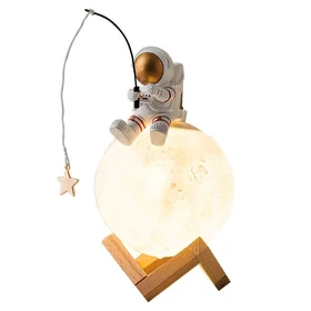 Mēness galda lampa / mitrinātājs ASTRONAUTS sēdošs Art Deco (modelis 5) AFSH