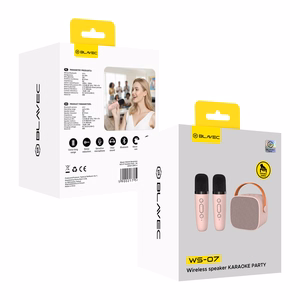Blavec Портативная Bluetooth-колонка WS-07 Karaoke Party — 5W с 2 микрофонами (WS07-2MP) розовый