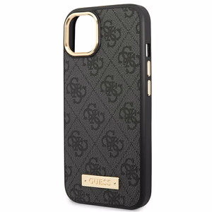 Guess GUHMP14MU4GPRK iPhone 14 Plus 6.7 "melns / melns cietais apvalks 4G logotipa plāksne Magnētiskais