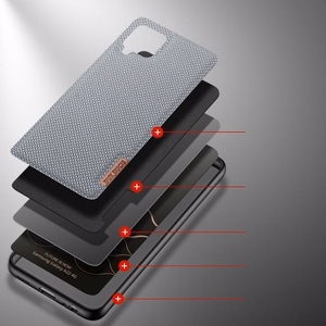 Dux Ducis Fino apvalks pārklāts ar neilona materiālu Samsung Galaxy A22 4G pelēks