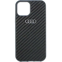 Audi oglekļa šķiedras iPhone 11 / Xr 6.1" melns/melns cietais apvalks AU-TPUPCIP11-R8/D2-BK