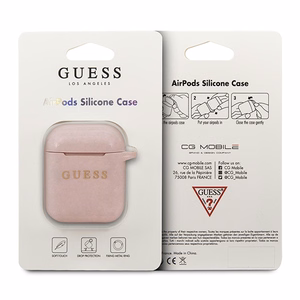 Guess GUACCSILGLLP AirPods apvalks gaiši rozā/rozā silikona spīdīgs