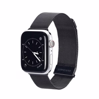 DUX DUCIS siksniņa MILANESE nerūsējošā tērauda magnētiskais Apple Watch 42 / 44 / 45 mm melna